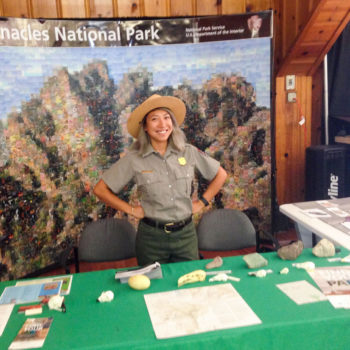 Arianna at a National Park booth