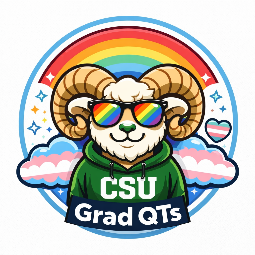 Icon of ram with rainbow colors representing Grad QTs.